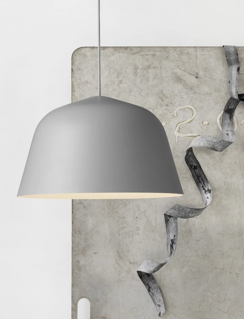 Angled Dome Pendant  Small - Grey