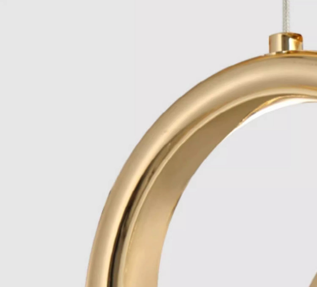 Modern Pearl Chandelier LED - Gold Metal, Clear Acrylic