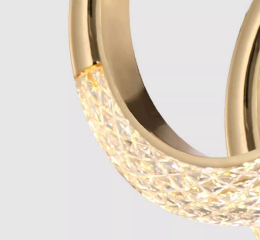 Modern Pearl Chandelier LED - Gold Metal, Clear Acrylic