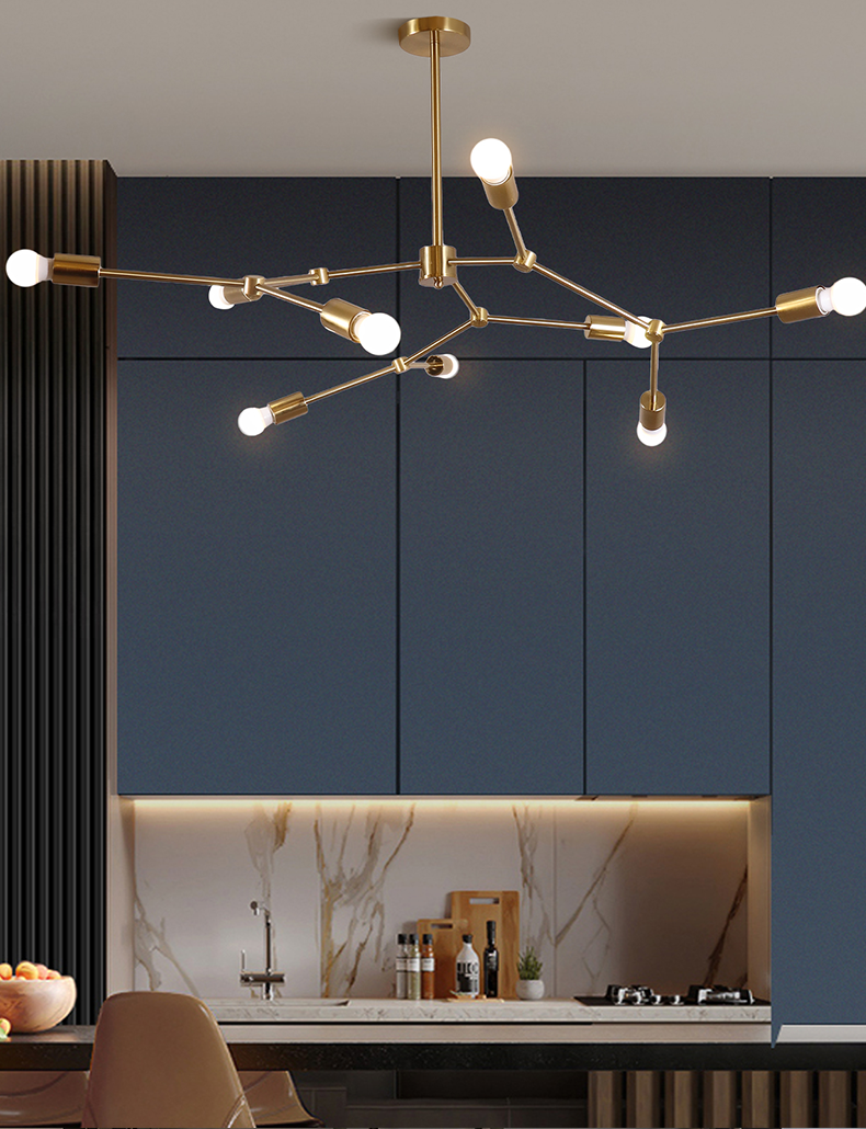 Molecule Chandelier 9 Light - Copper