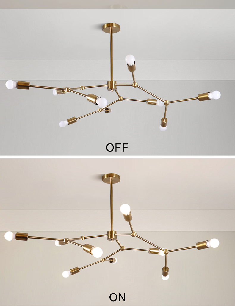 Molecule Chandelier 9 Light - Copper