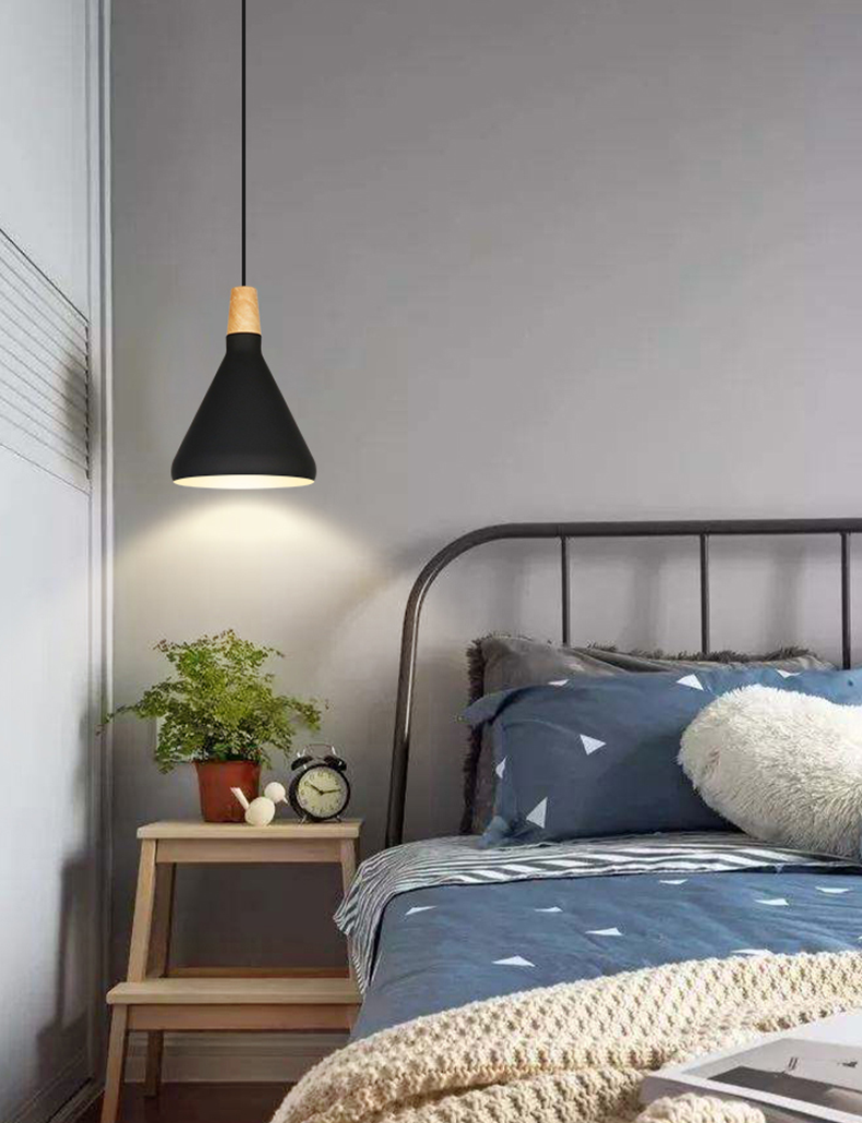 Nordic Coned Pendant Light  Slim - Black