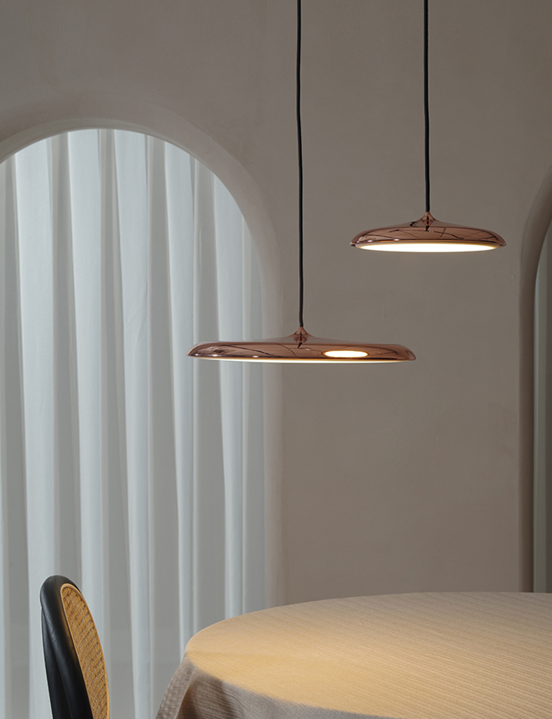 Nordic Slim Saucer LED Pendant Lamp Small D400mm - Copper