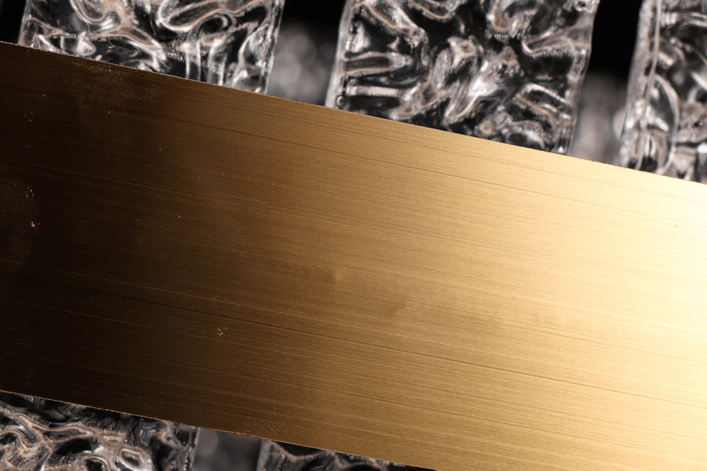 Rippled Crystal Rectangular Pendant Light - Drawing Titanium