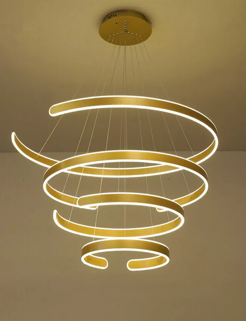 Saturn 3 Ring C Shape Pendant Light LED - Gold+White