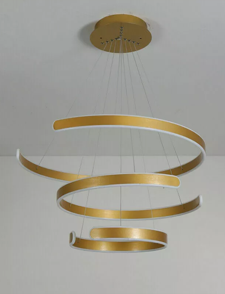 Saturn 3 Ring C Shape Pendant Light LED - Gold+White
