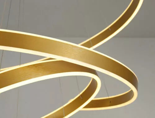Saturn 3 Ring C Shape Pendant Light LED - Gold+White