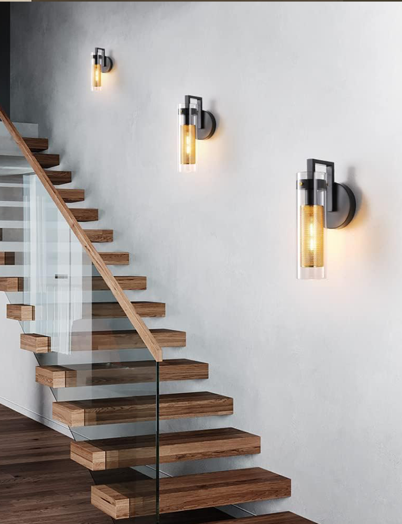 clear glass wall lamp